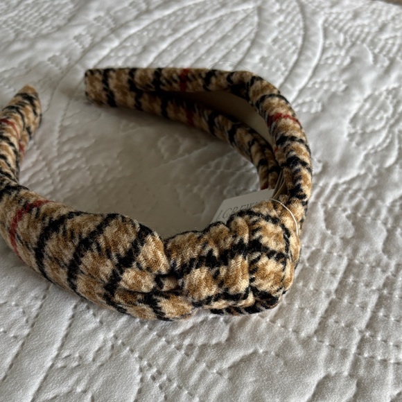 J. Crew Camel and Black Plaid Headband - Picture 2 of 4